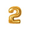 Folieballon - cijfer - 2 - goud -70cm