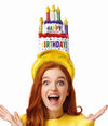 Folieballon - haarband - Happy birthday - meerkleurig - 40cm