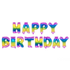 Folieballonnen - slinger - Happy birthday - regenboog - 37cm