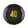 Folieballon - 40 jaar - goud/zwart