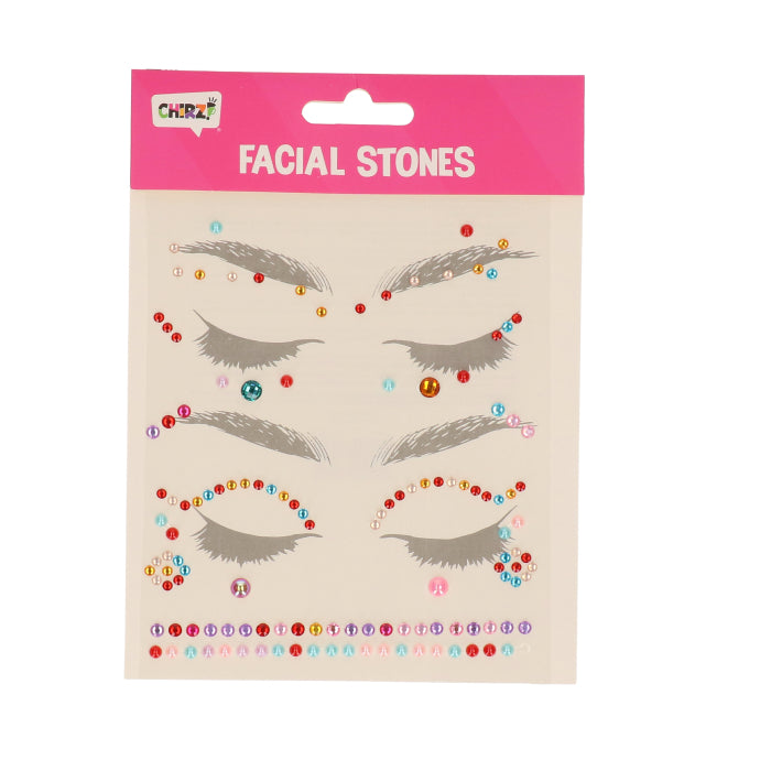 Gezichtssteentjes - rond - meerkleurig