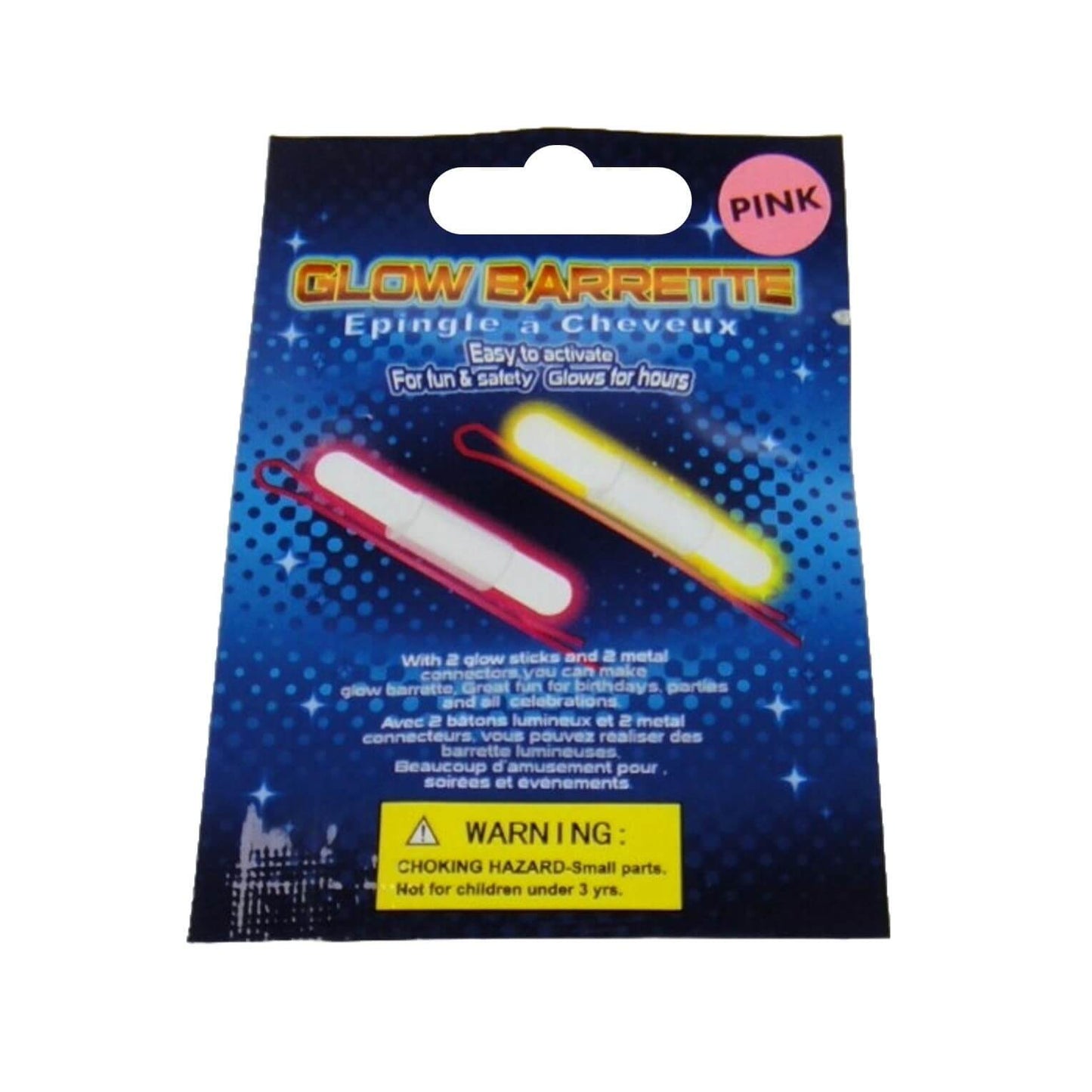 Haarclips glow in the dark roze 2 stuks