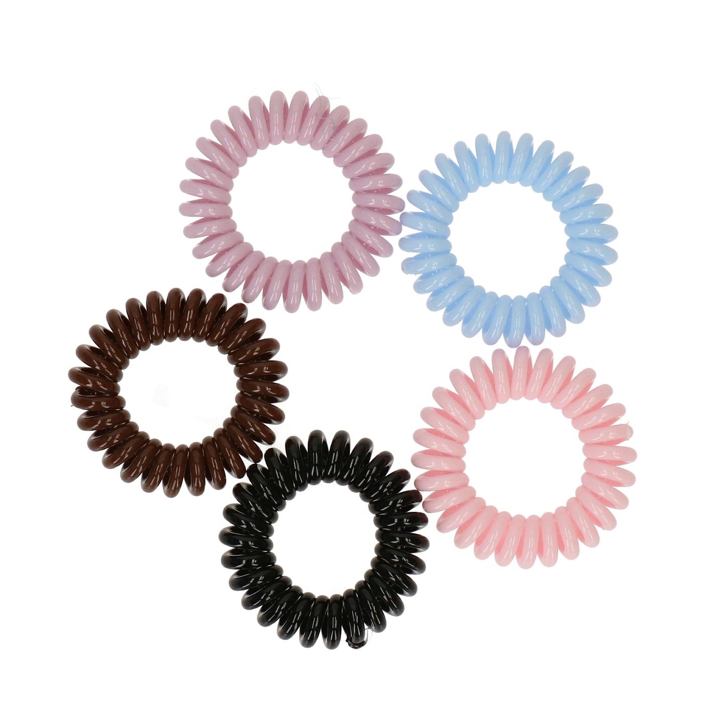 Haarelastieken spiraal basic meerkleurig 5 stuks