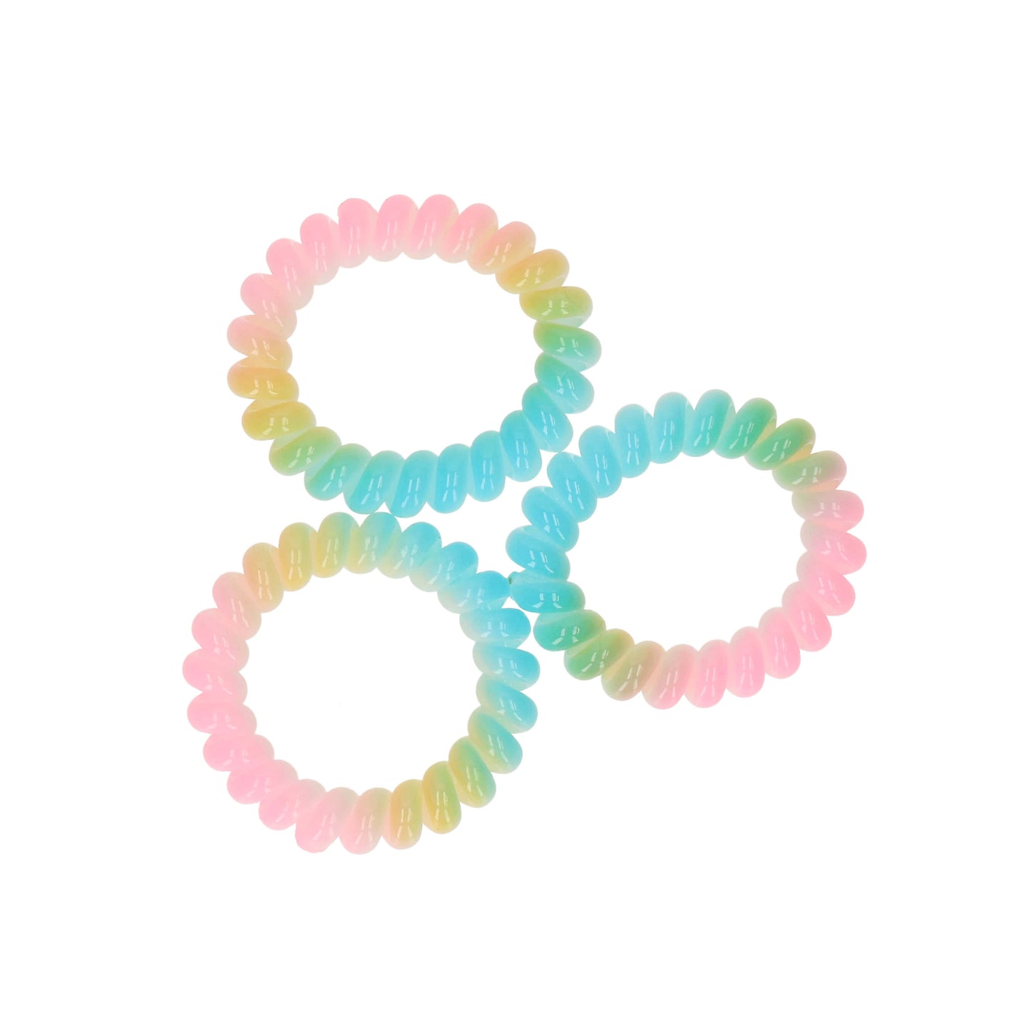 Haarelastieken spiraal pastel meerkleurig 3 stuks