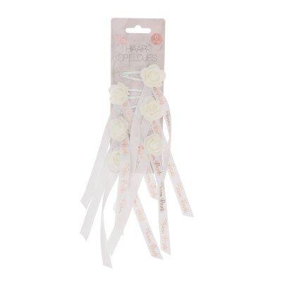 Haarspeldjes - Bride to be - bloem - wit - 6 stuks
