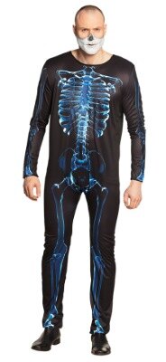 Kostuum - Mr X-ray - zwart/blauw - heren - maat M/L