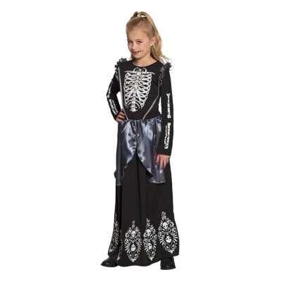 Kostuum - Skeleton queen - zwart/wit - meisje - 4-6 jaar