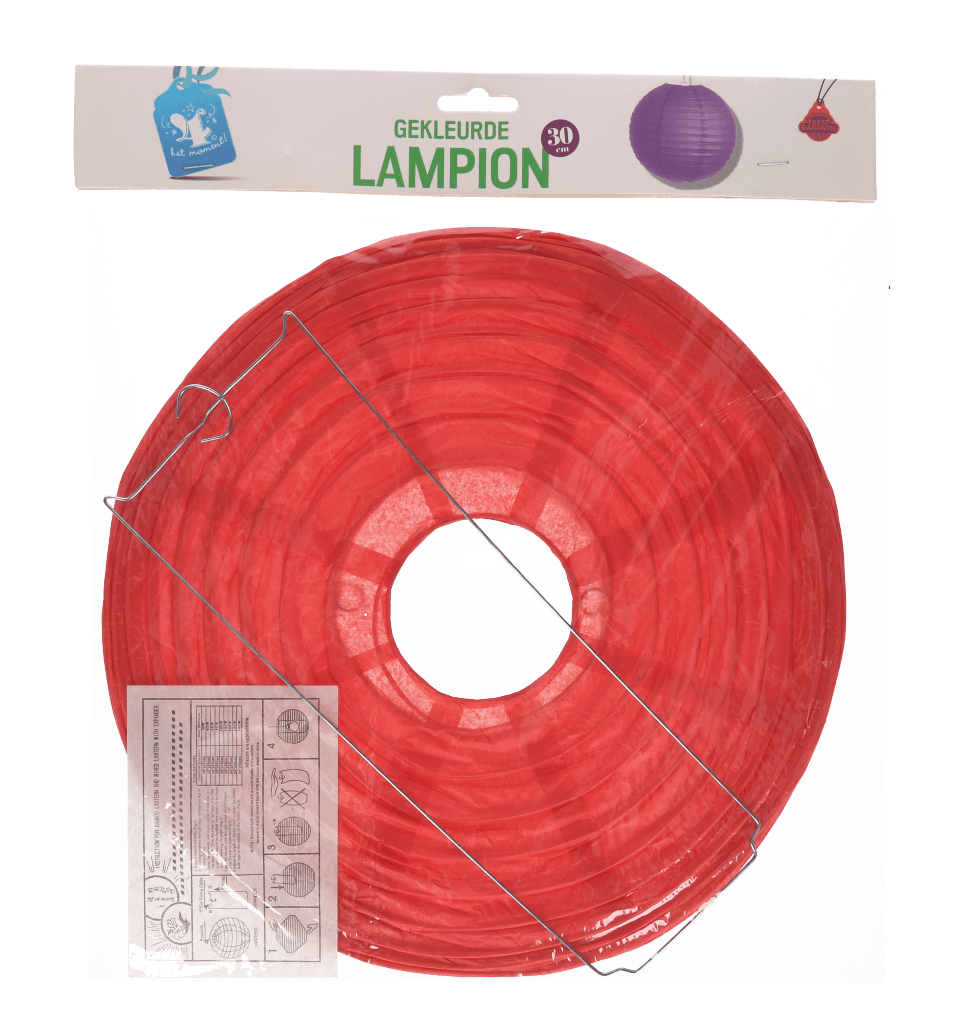 Lampion 30cm meerkleurig 1 stuk