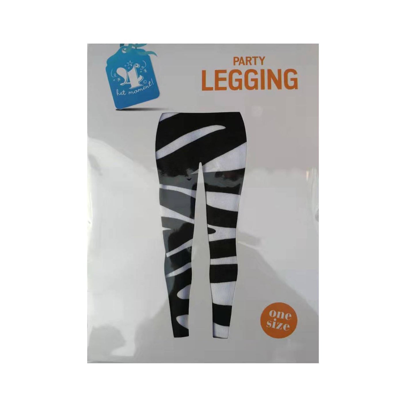 Legging zebra zwart/wit one size