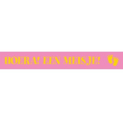 Lint - Hoera een meisje - roze - 150 cm