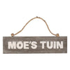 Muurdecoratie - Moe's tuin - hout - bruin/wit