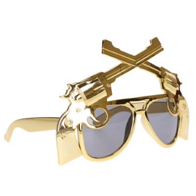 Partybril - revolver - goud