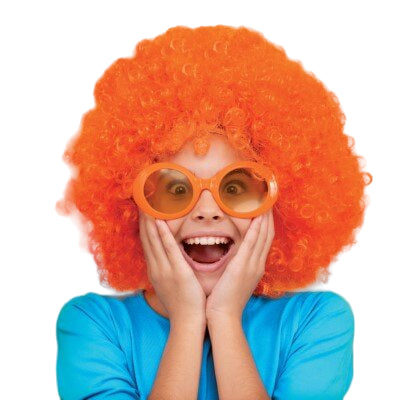 Pruik - afro - oranje