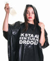 Regenponcho - Ik sta al een tijdje droog - zwart - one size