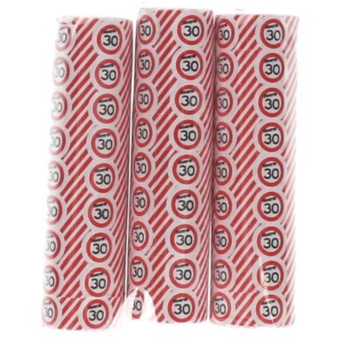 Serpentine - 30 jaar - rood/wit - 3 stuks