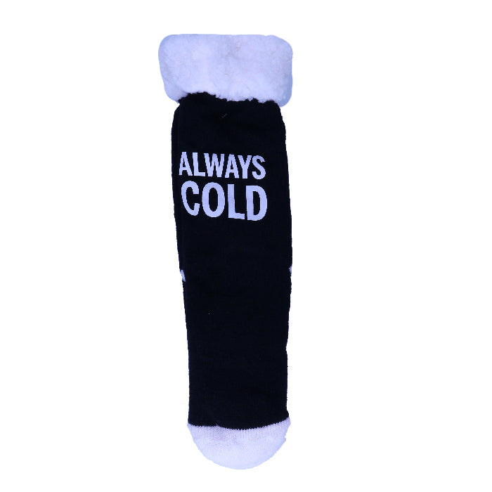 Sherpa sokken - Always cold - zwart/wit - one size