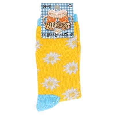 Sokken - Oktoberfest - geel/wit/blauw - maat 36-41