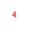 Taartkaars - ogen - rood/wit - cijfer - 4