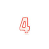 Taartkaarsje - cijfer - 4 - rood/wit