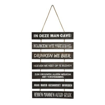 Tuinladder - In deze mancave - hout - bruin/wit