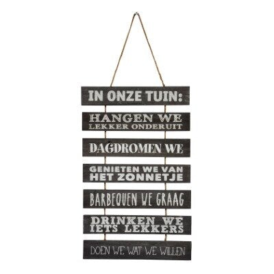 Tuinladder - In onze tuin - hout - bruin/wit