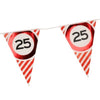 Vlaggenlijn - 25 jaar - rood/wit - 3m