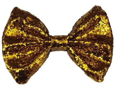 Vlinderdas - glitter - goud