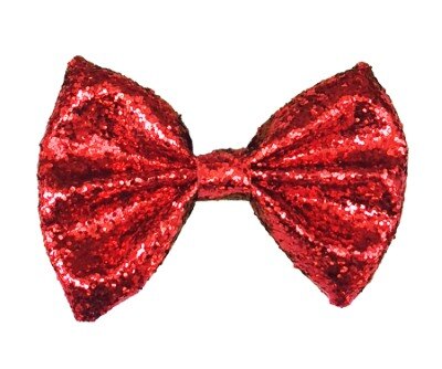 Vlinderdas - glitter - rood