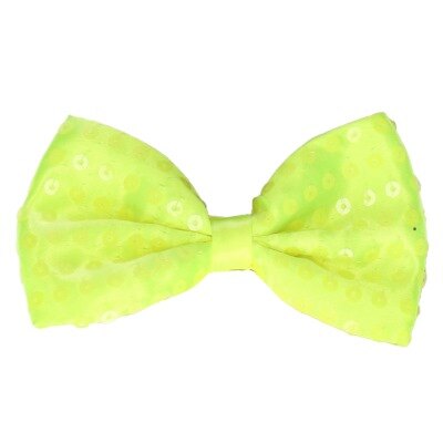 Vlinderdas - pailletten - neon - geel