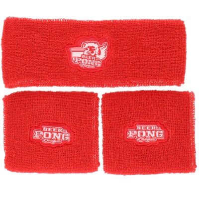 Zweetbandjes - beer pong - rood - 3 stuks