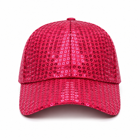 Cap pailletten roze