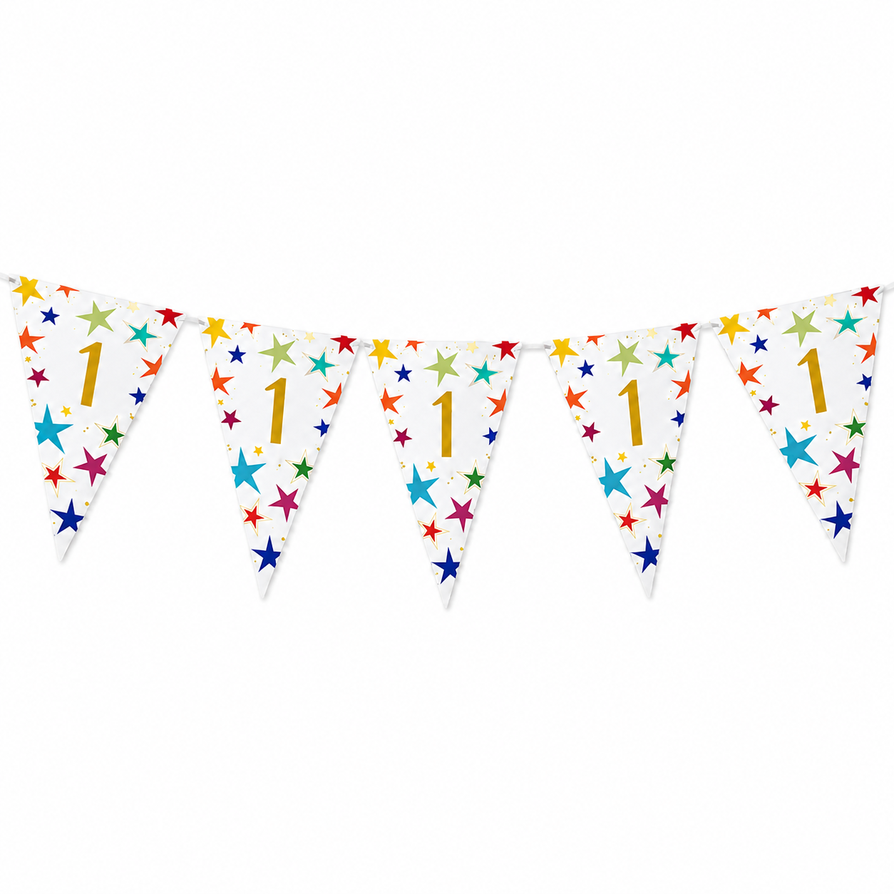 Vlaggenlijn Sterren 1 jaar - 6m (15 vlaggen)