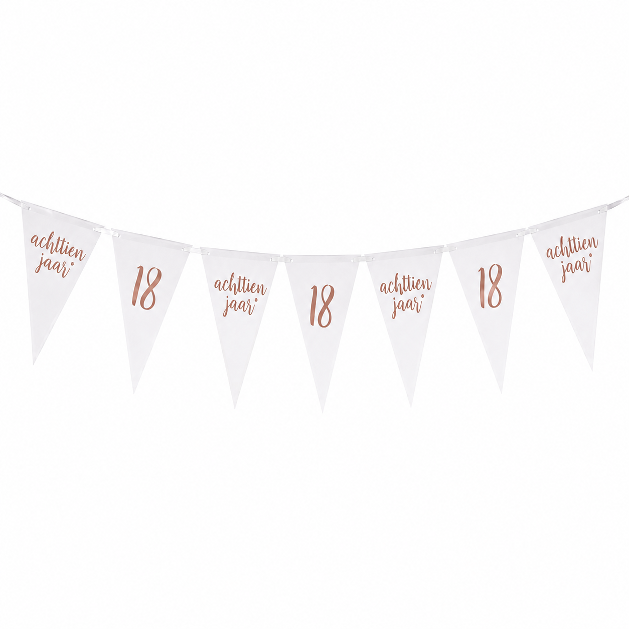 Vlaggenlijn 18 jaar wit/roségoud - 4m