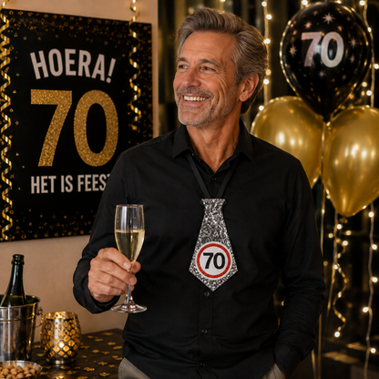 Stropdas 70 jaar verkeersbord