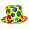 Hoed hoog clown stippen geel