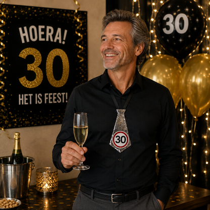 Stropdas 30 jaar verkeersbord