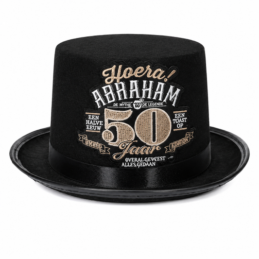 Hoge hoed Abraham 50 jaar