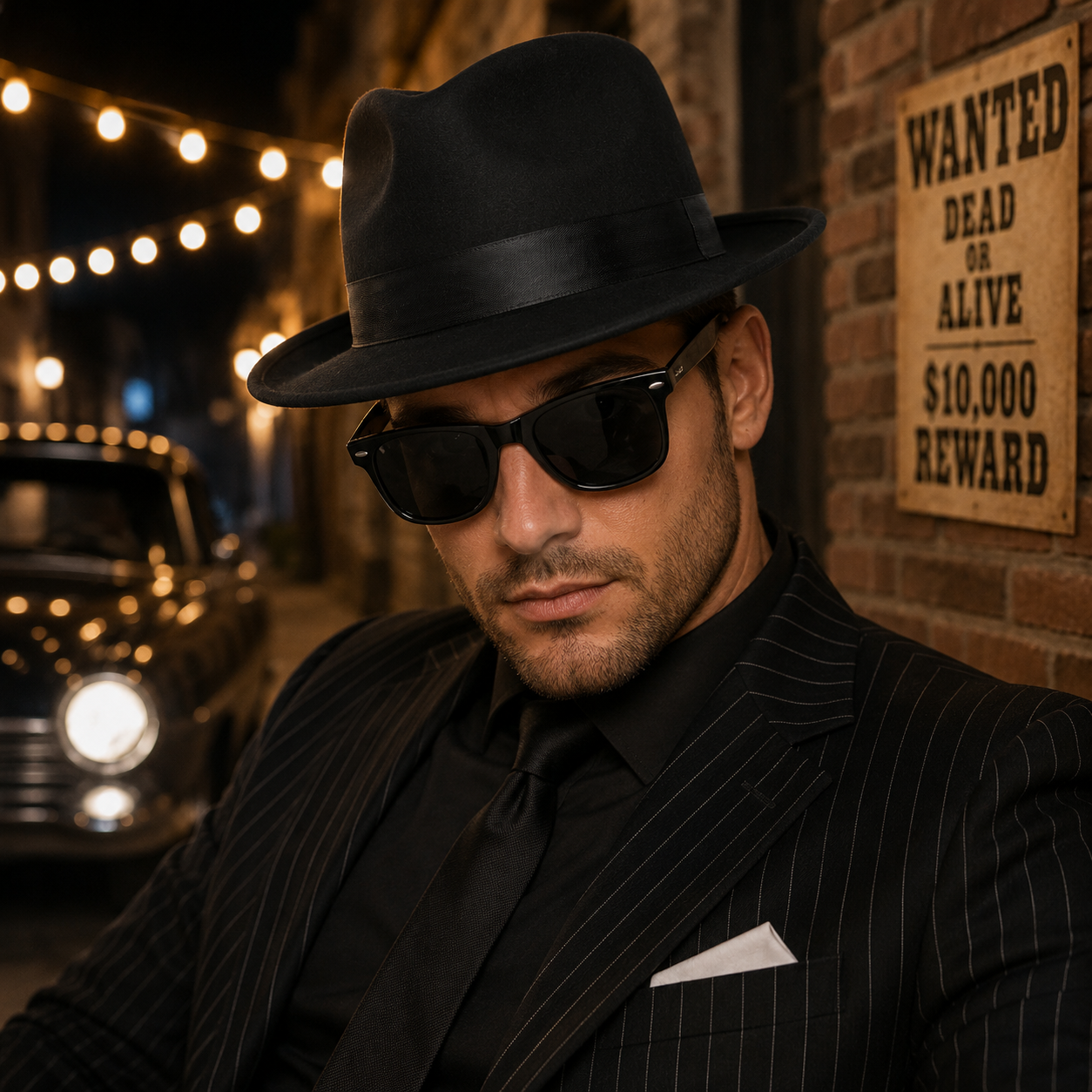 Gangster kit (bril en hoed)