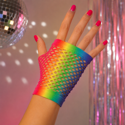 Regenboog handschoenen party