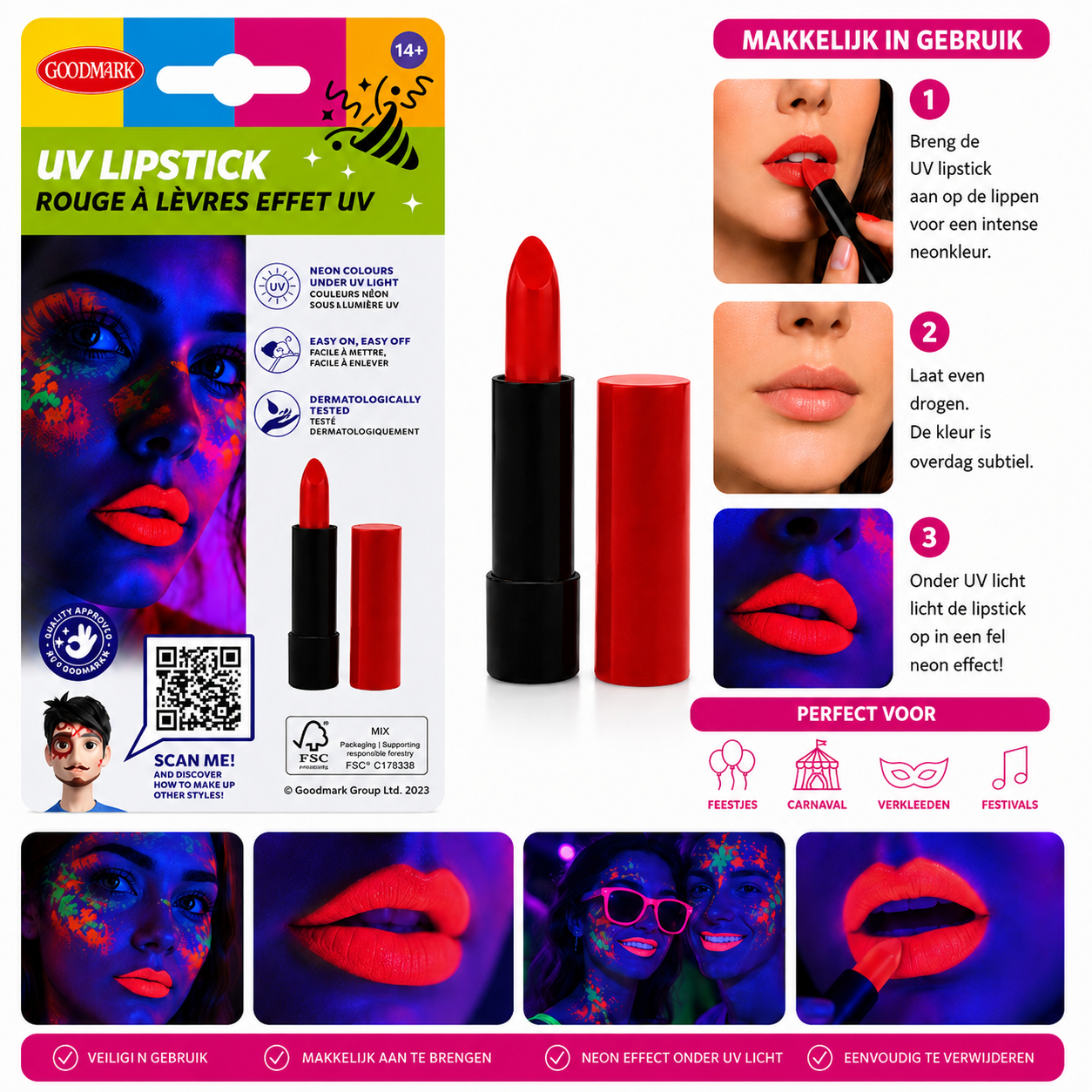 Lippenstift rood UV effect