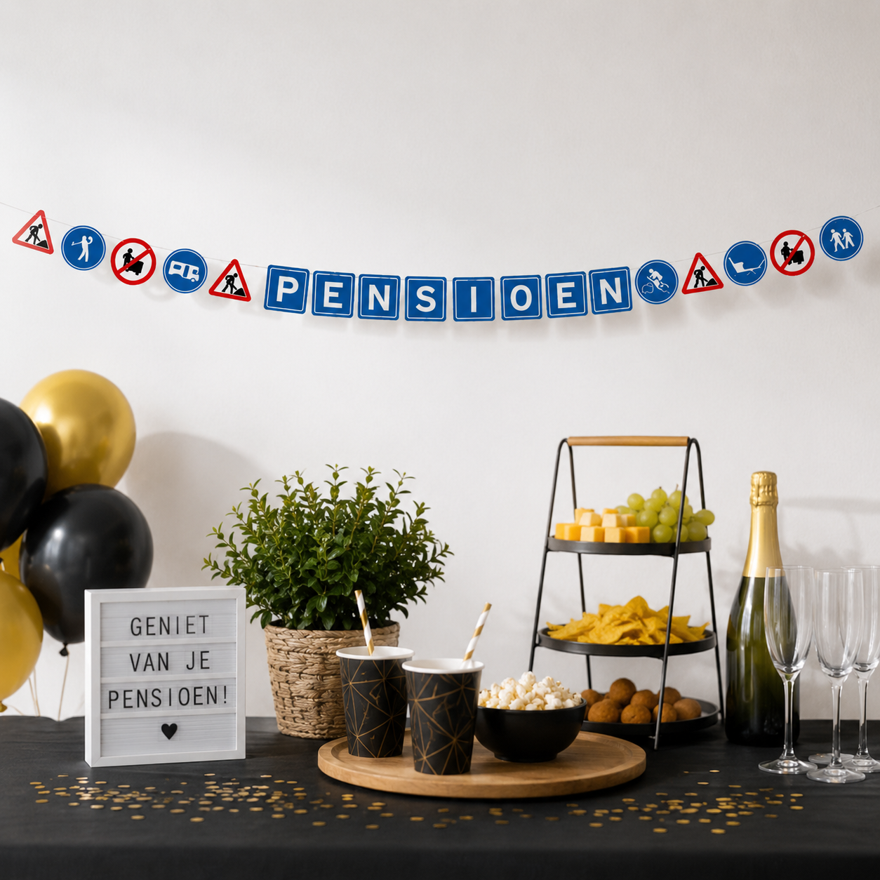 Slinger Pensioen oranje/wit/blauw 5m