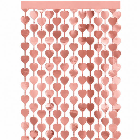 Deurgordijn - hartjes - folie - roségoud - 100 x 185cm