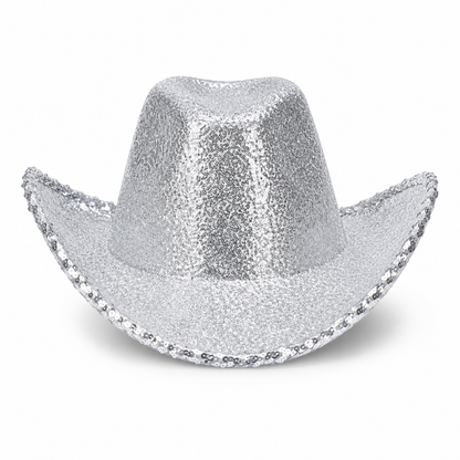 Cowboyhoed pailletten zilver