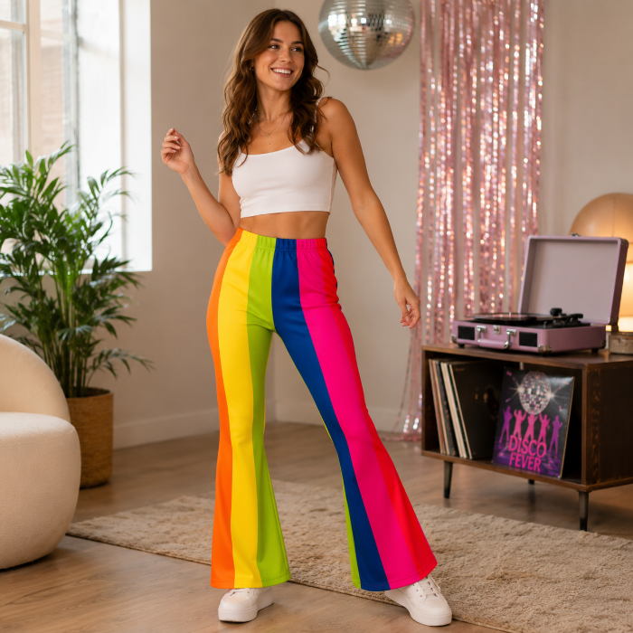 Broek flared regenboog dames - S/M