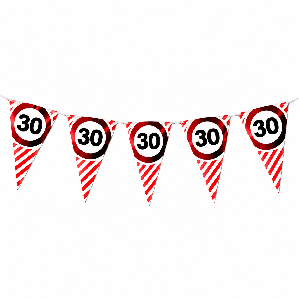 Vlaggenlijn 30 jaar rood/wit 3m