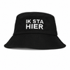 Bucket hoed Ik sta hier zwart