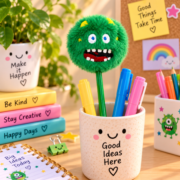 Monster Pen met Gezicht Groen