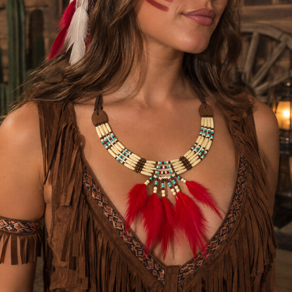 Ketting Indianen sqauw meerkleurig