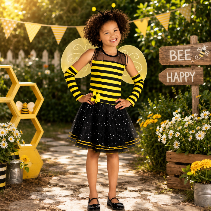 kostuum-bee-bee-zwart-geel-meisje-4-6-jaar