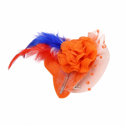 Haarclip hoedje oranje
